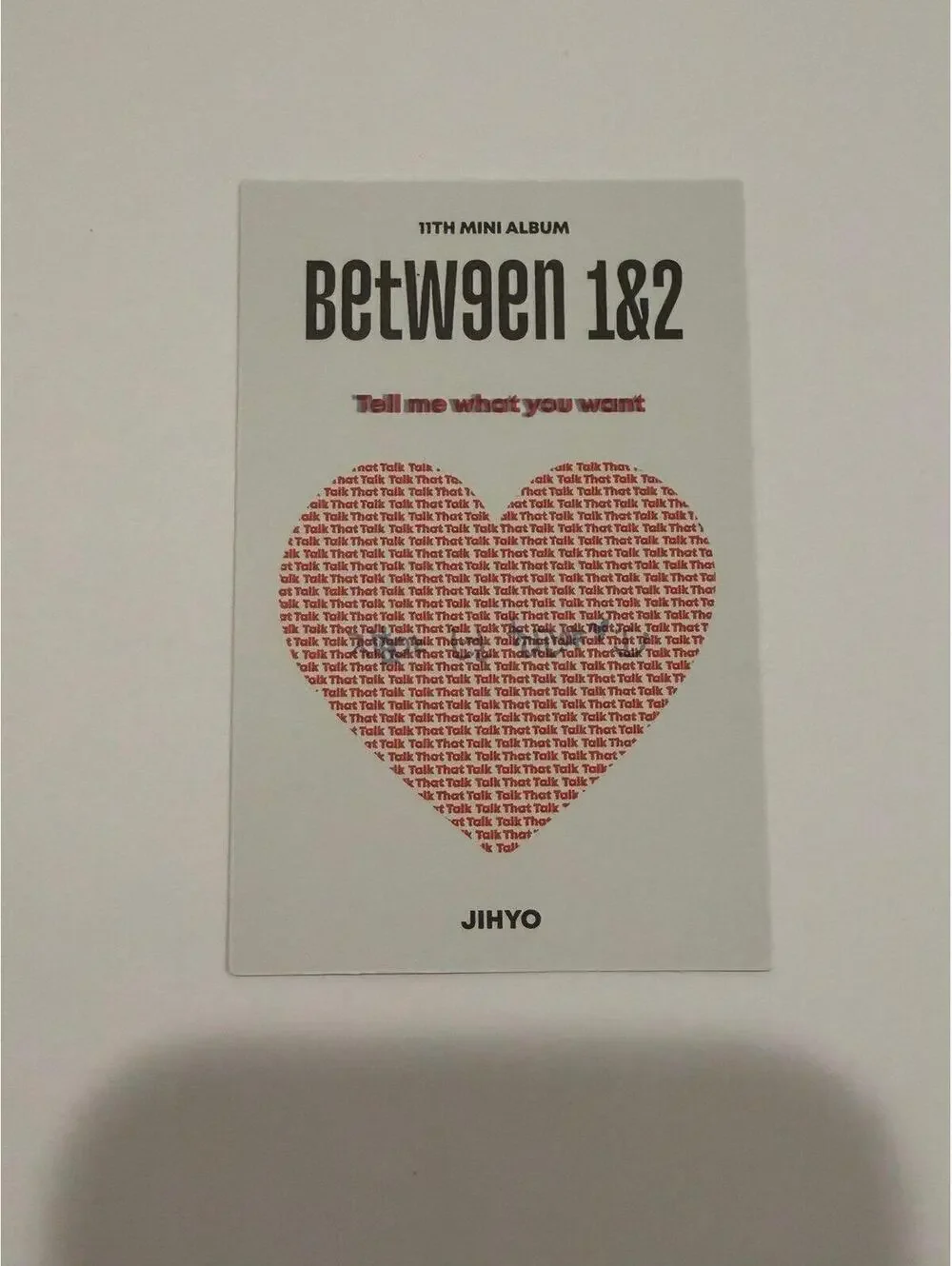Twice Jihyo BETWEEN 1&2 Message Photocard